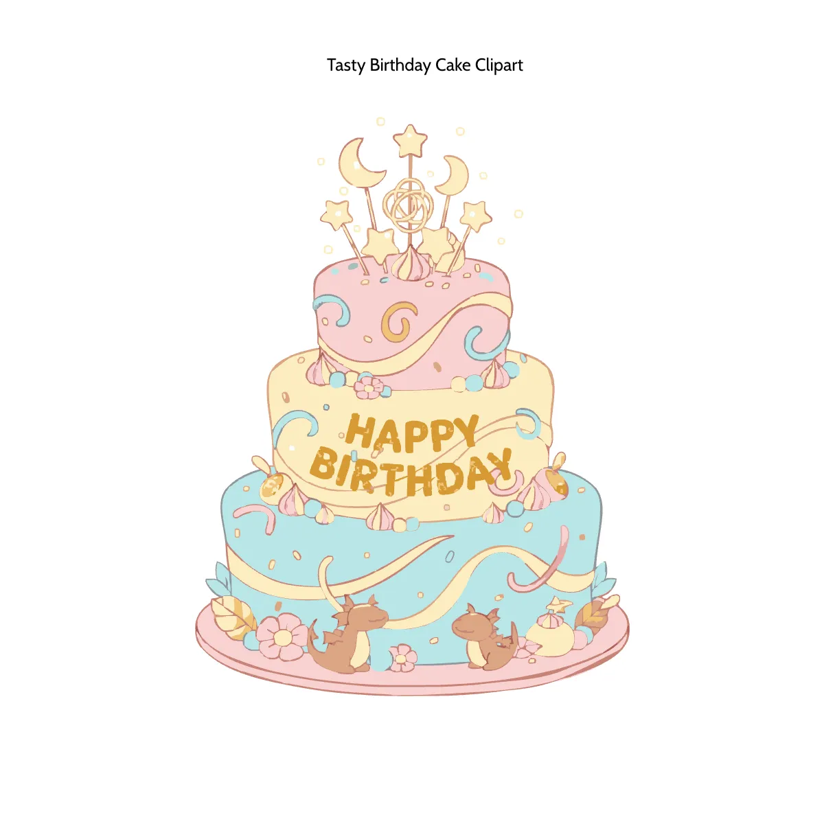 Free Tasty Birthday Cake Clipart Template to Edit Online