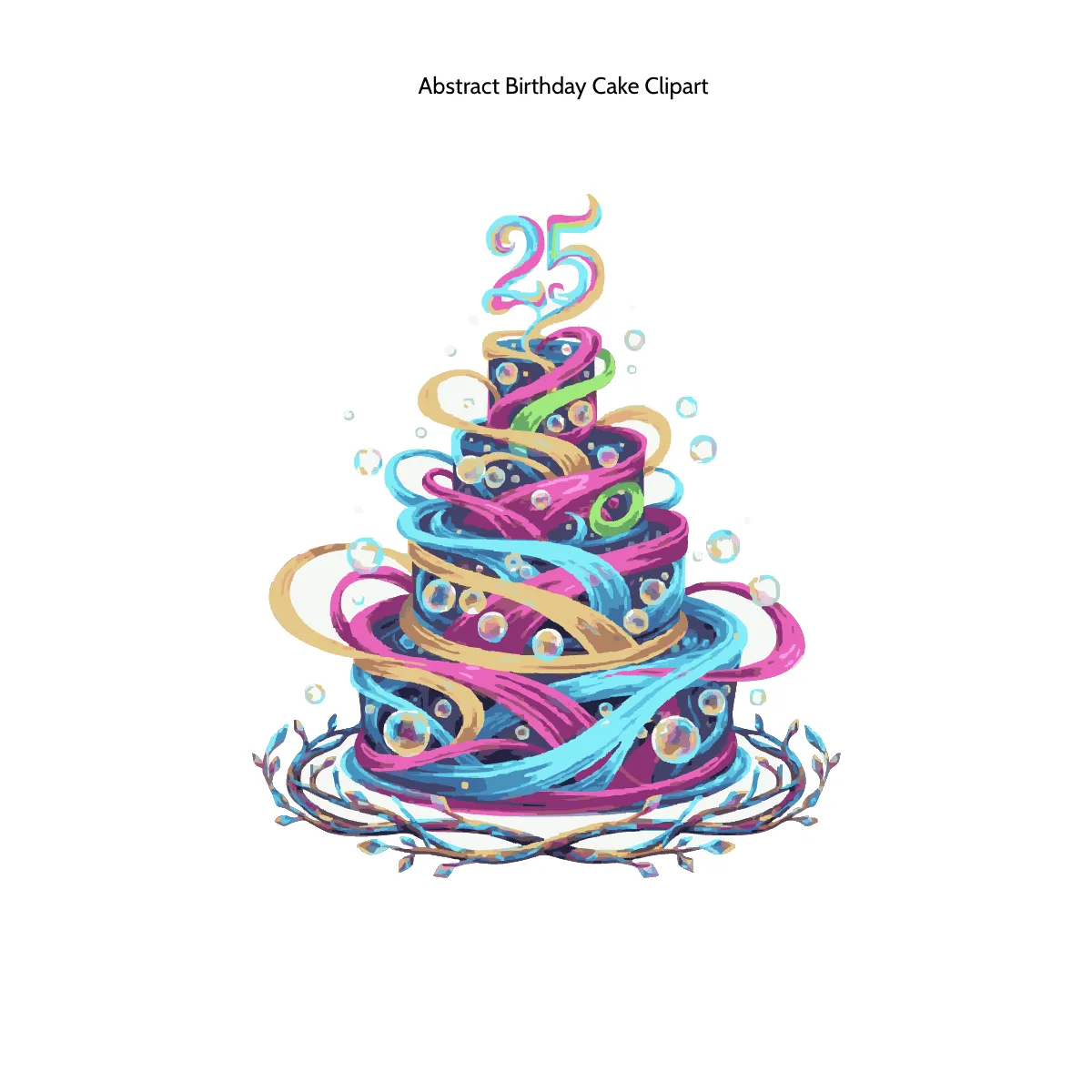 Free Abstract Birthday Cake Clipart Template to Edit Online