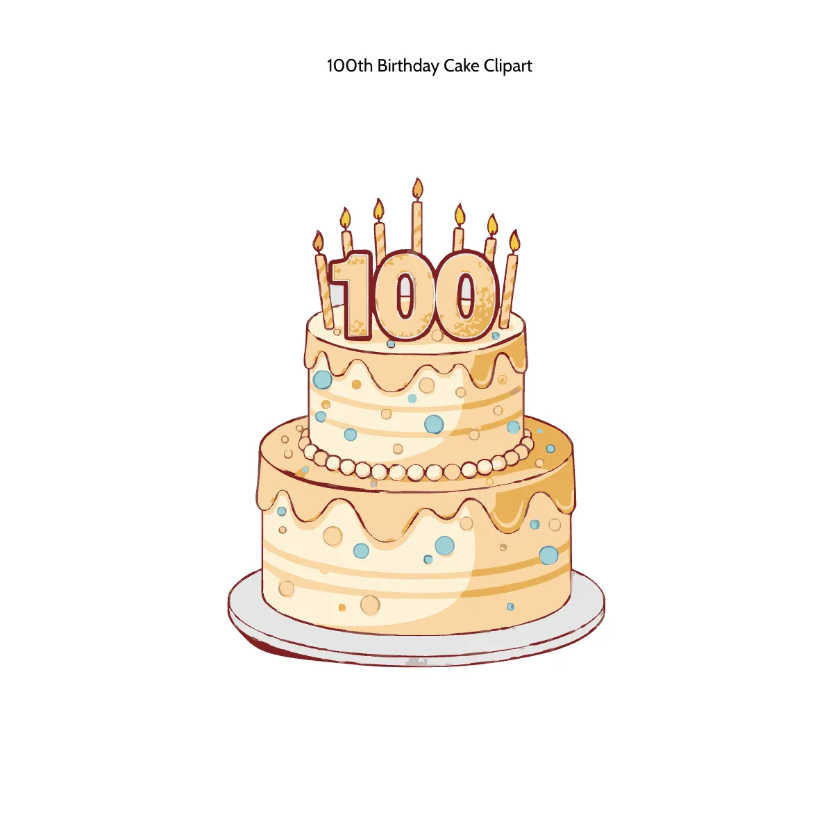 Free 100th Birthday Cake Clipart Template to Edit Online