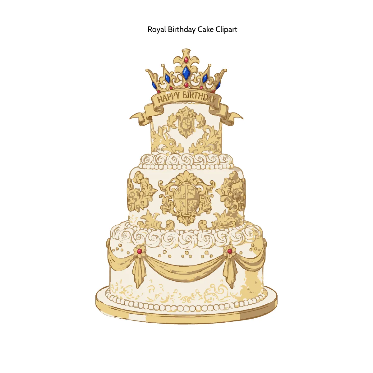 Free Royal Birthday Cake Clipart Template to Edit Online