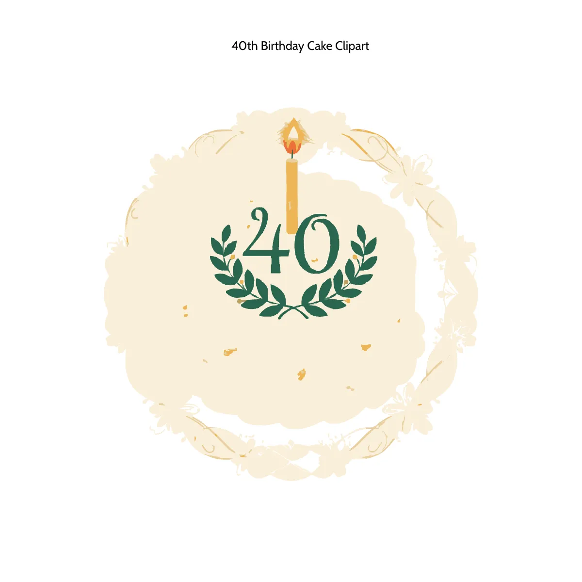 Free 40th Birthday Cake Clipart Template to Edit Online