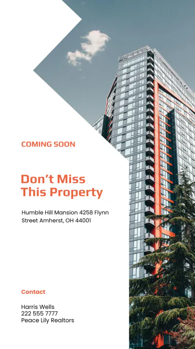Free Coming Soon Real Estate Instagram Story Template to Edit Online
