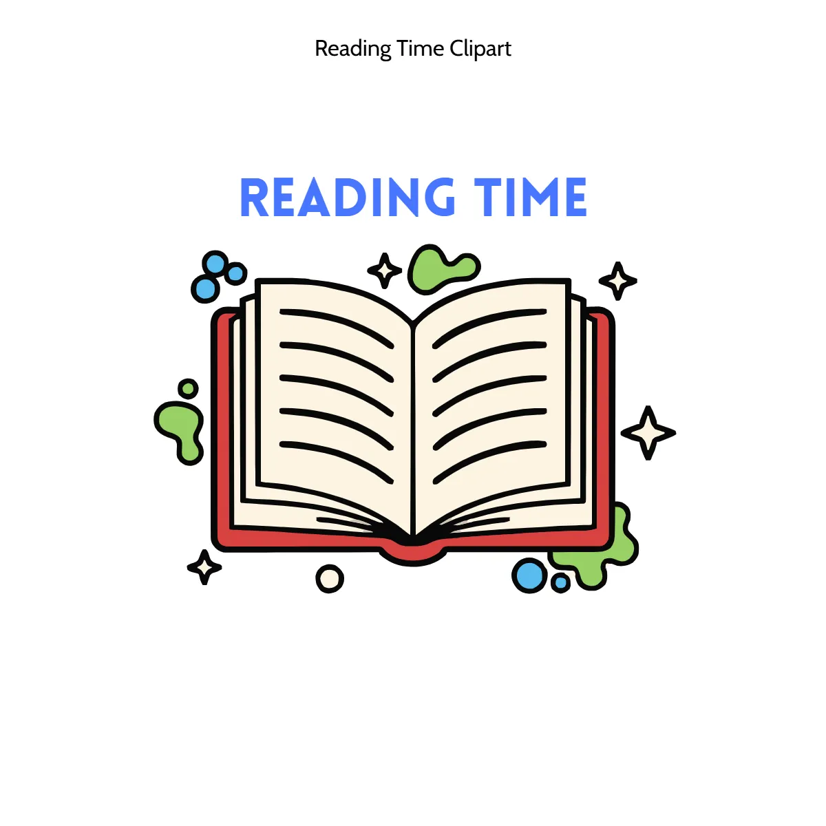 Free Reading Time Cartoon Clipart (PNG, SVG) to Edit Online