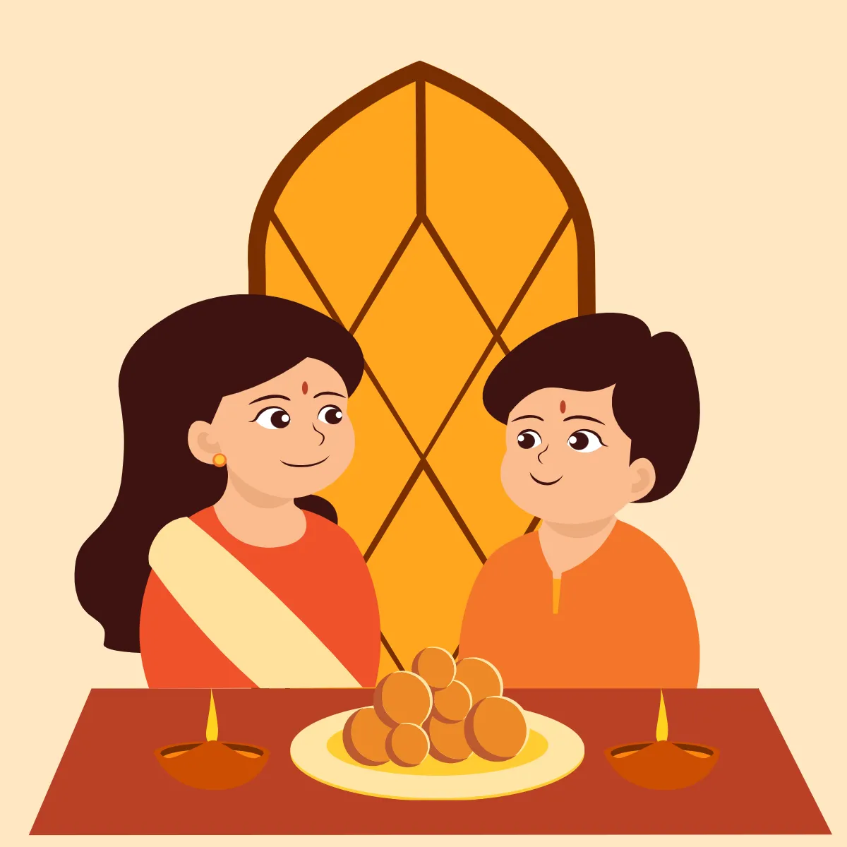 Free Brother-Sister Clipart Bhai Dooj Template to Edit Online