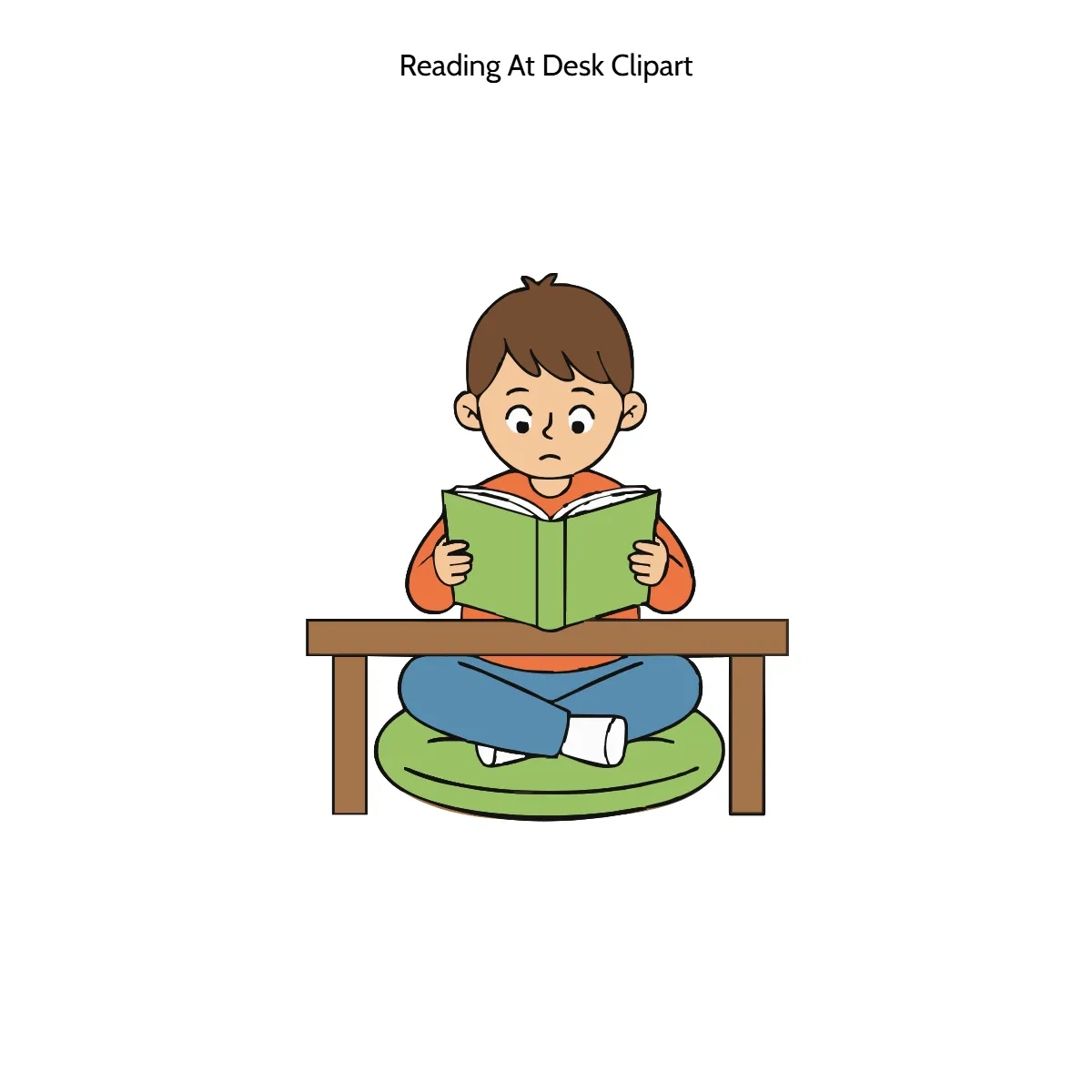 Free Reading At Desk Vector Clipart (PNG, SVG) to Edit Online