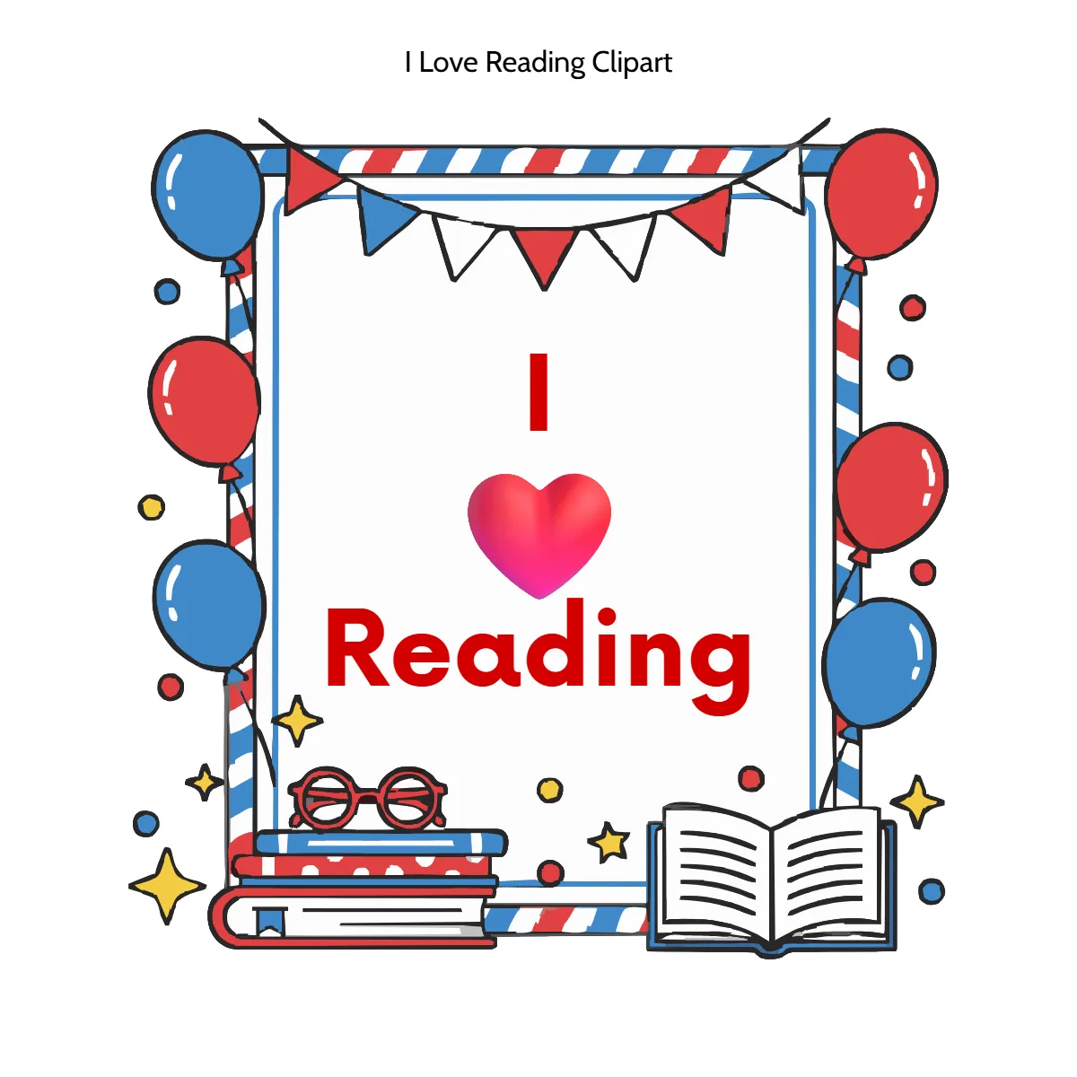 Free I Love Reading Symbol Clipart (PNG, SVG) to Edit Online