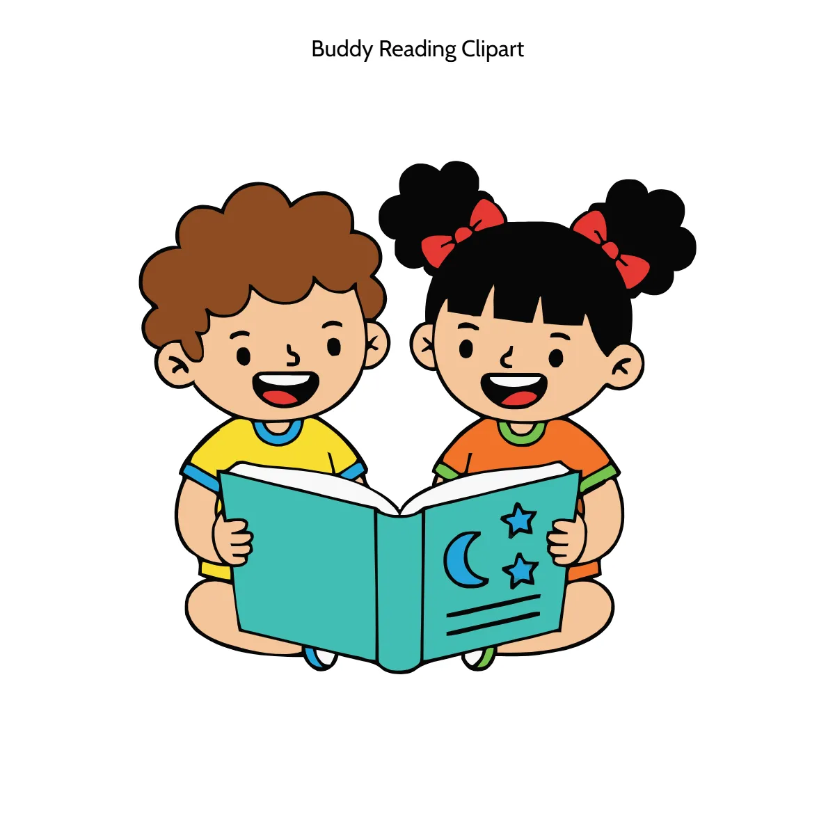 Free Buddy Reading Vector Clipart (PNG, SVG) to Edit Online