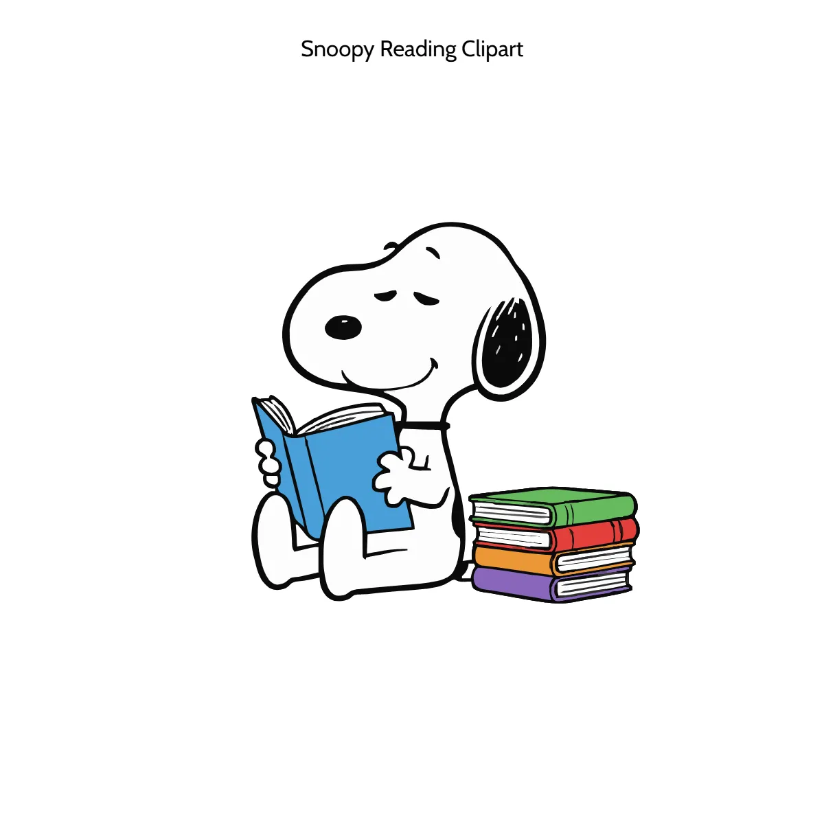 Free Snoopy Reading Drawing Clipart (PNG, SVG) to Edit Online