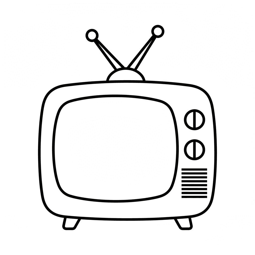 Free Coloring TV Clipart Template to Edit Online