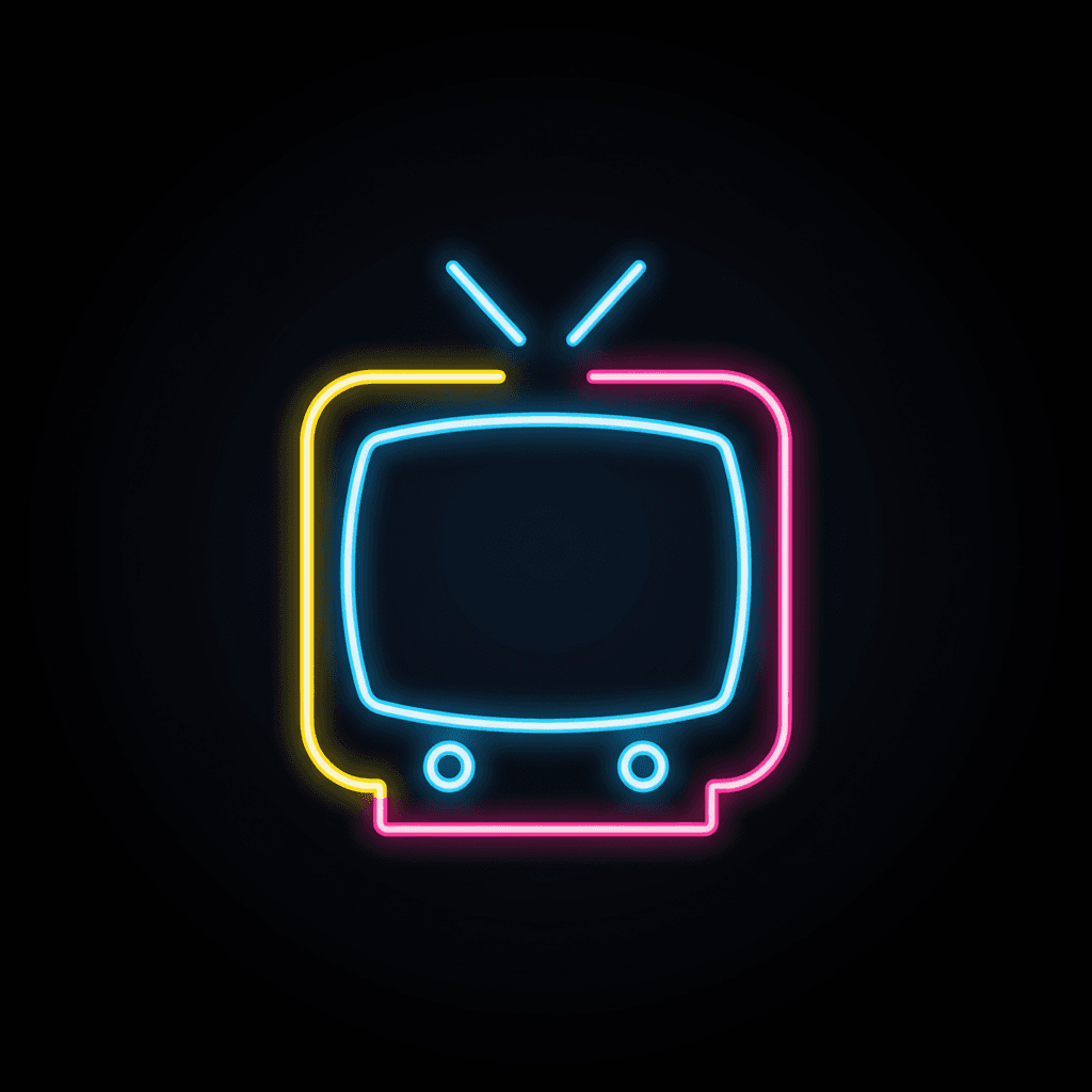 Free Neon TV Clipart Template to Edit Online