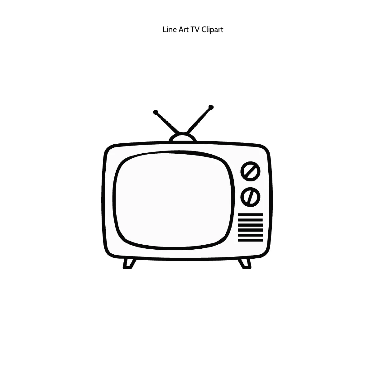 Line Art TV Clipart