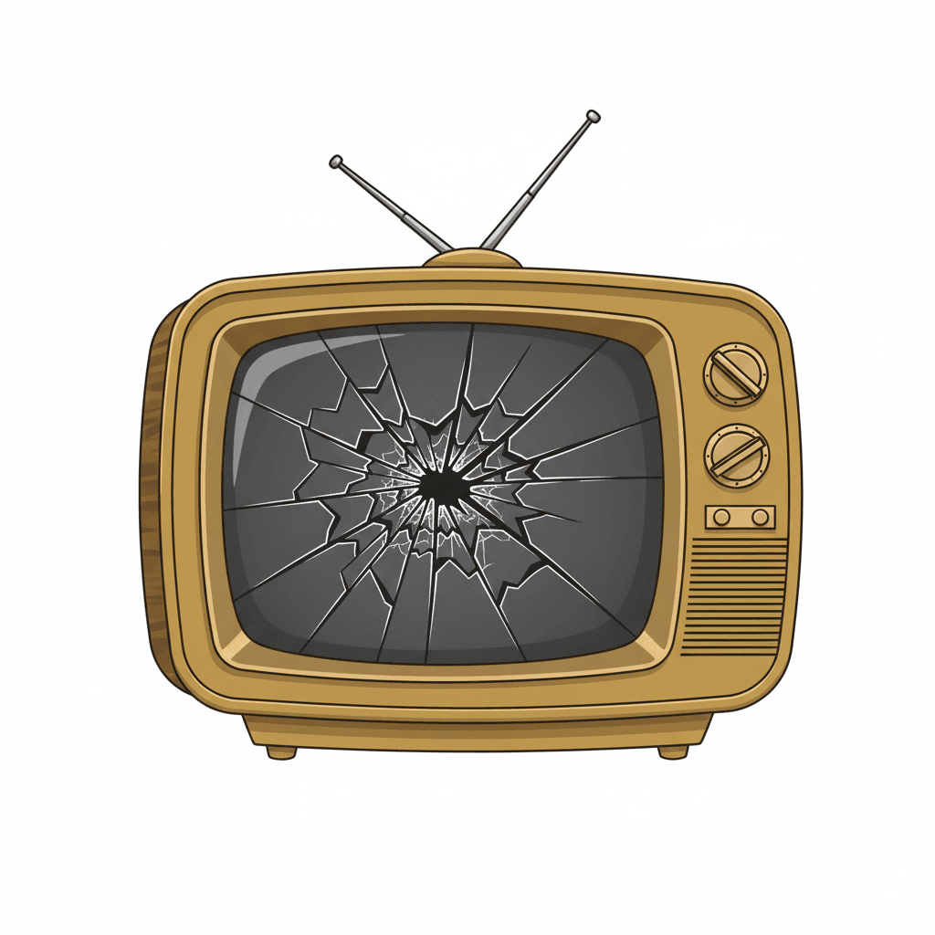 Free Broken TV Clipart Template to Edit Online