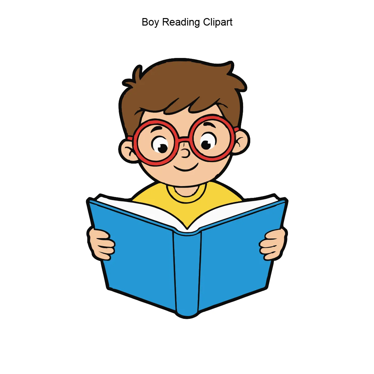 Free Boy Reading Cartoon Clipart (PNG, SVG) to Edit Online