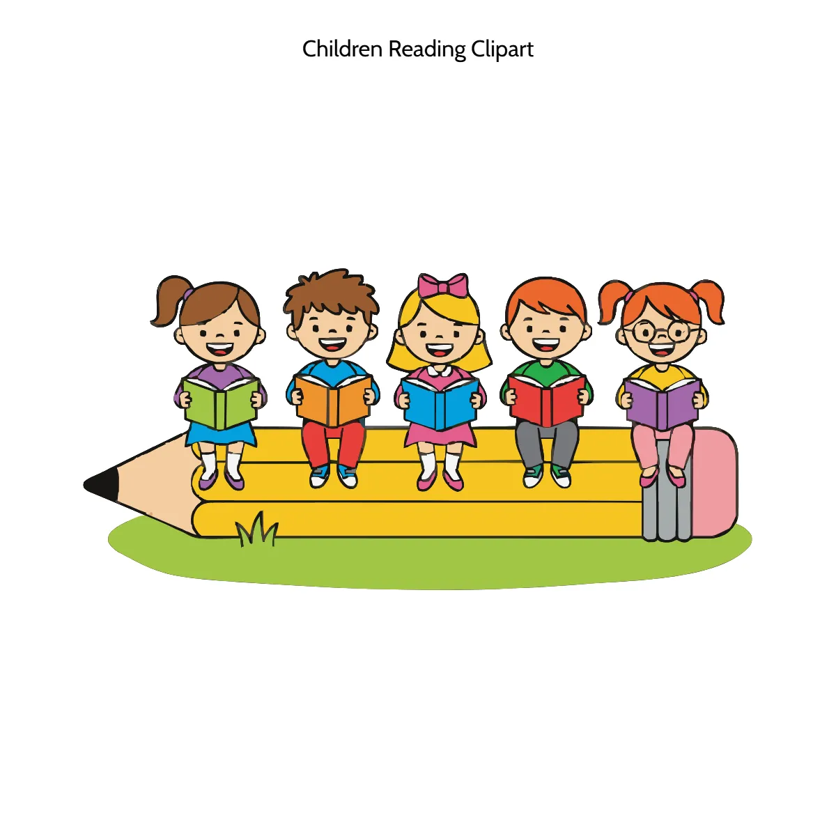 Free Children Reading Vector Clipart (PNG, SVG) to Edit Online
