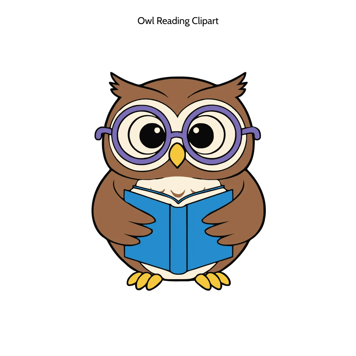 Free Owl Reading Vector Clipart (PNG, SVG) to Edit Online