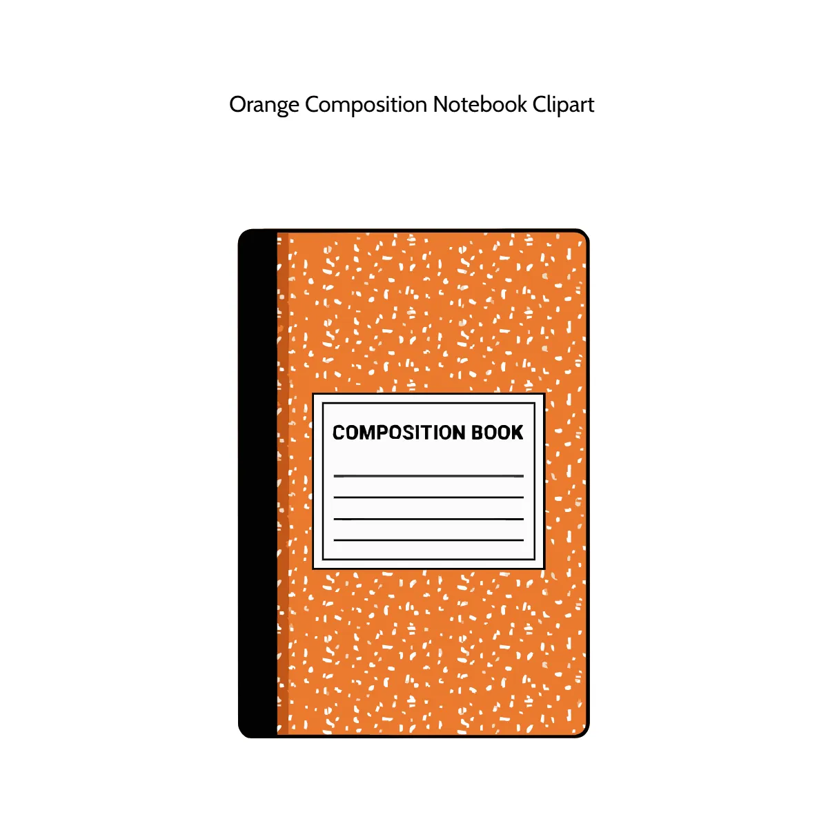 Free Orange Composition Notebook Vector Clipart (PNG, SVG) to Edit Online