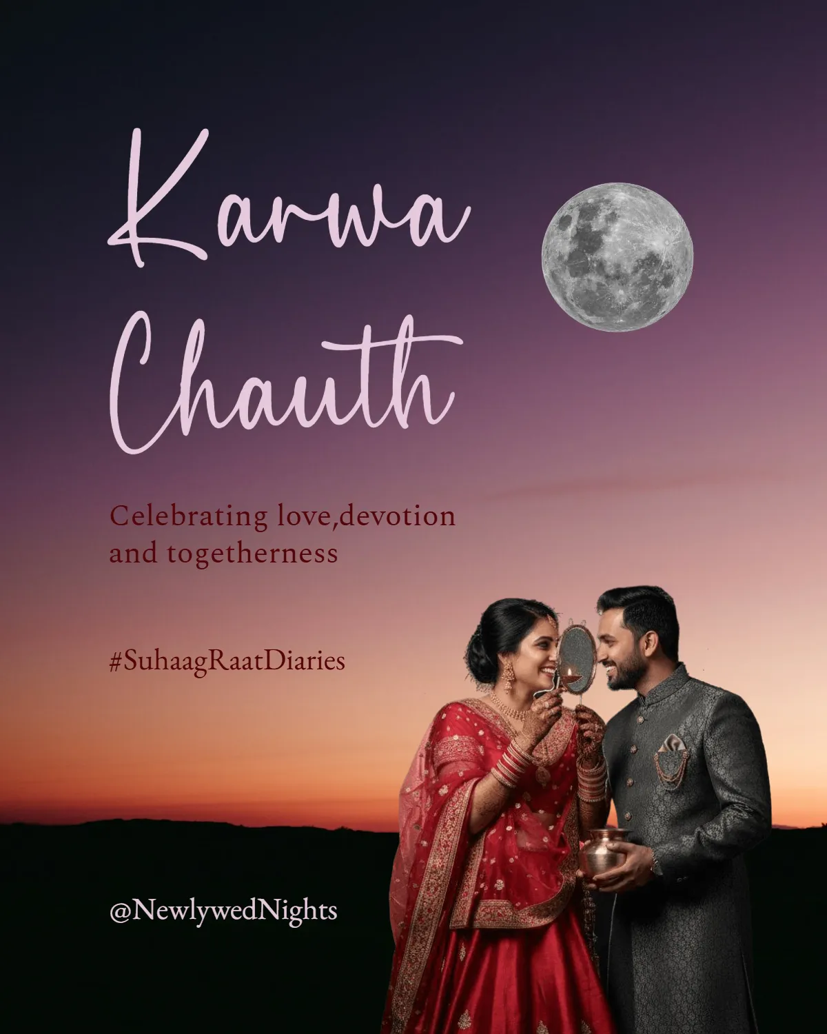 Free Karwa Chauth Suhaag Raat Social Media Post Template to Edit Online