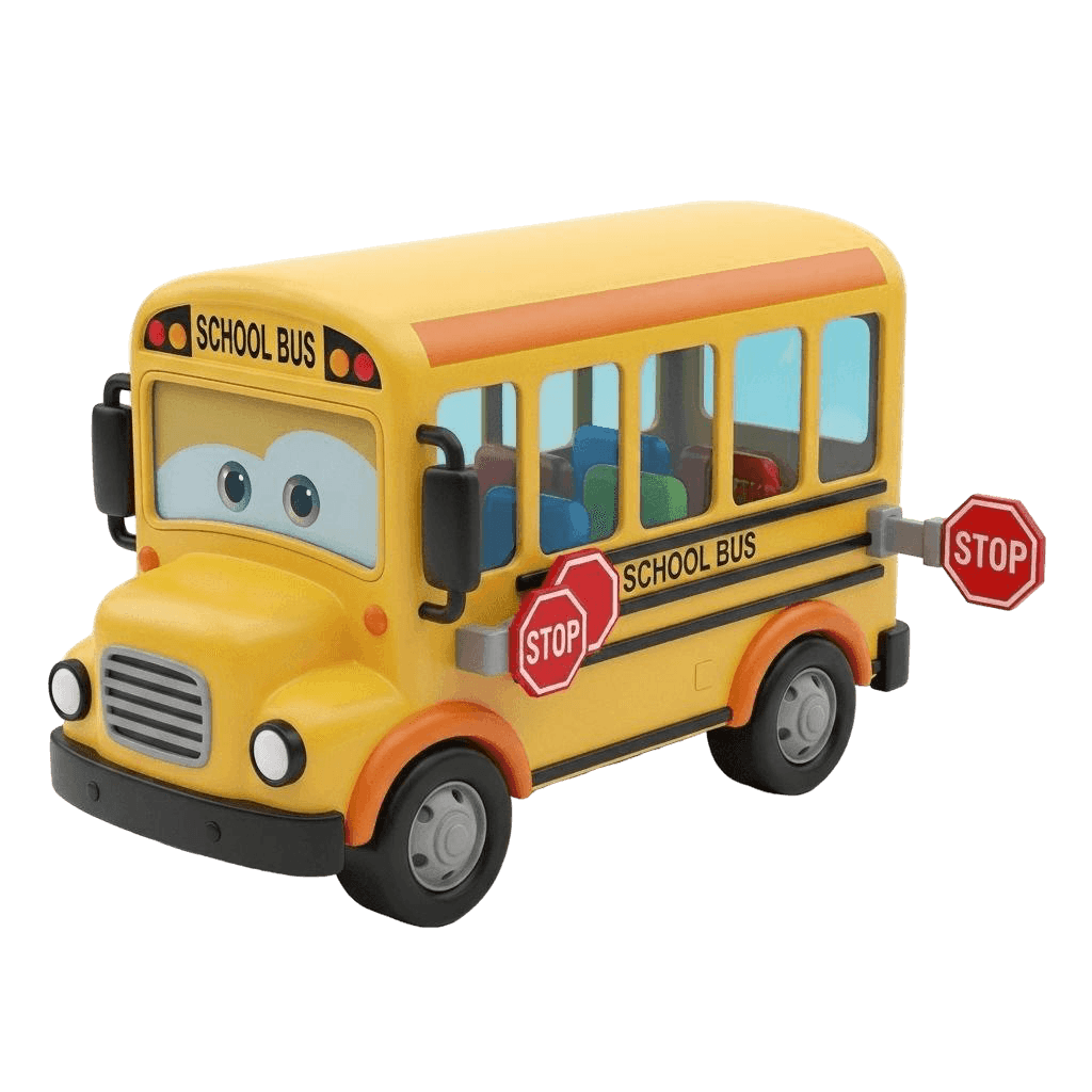 Free 3D Pixar Toy School Bus Clipart Template to Edit Online