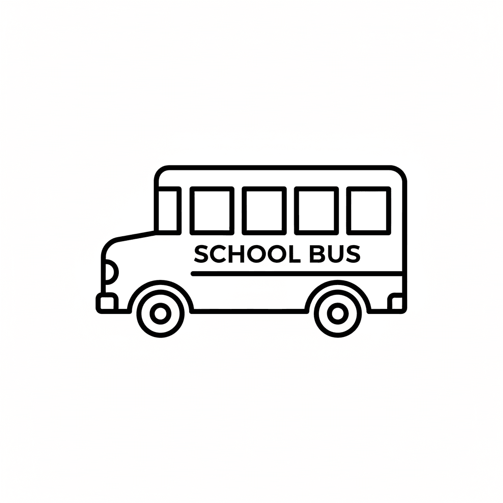 Free Outline School Bus Clipart Template to Edit Online
