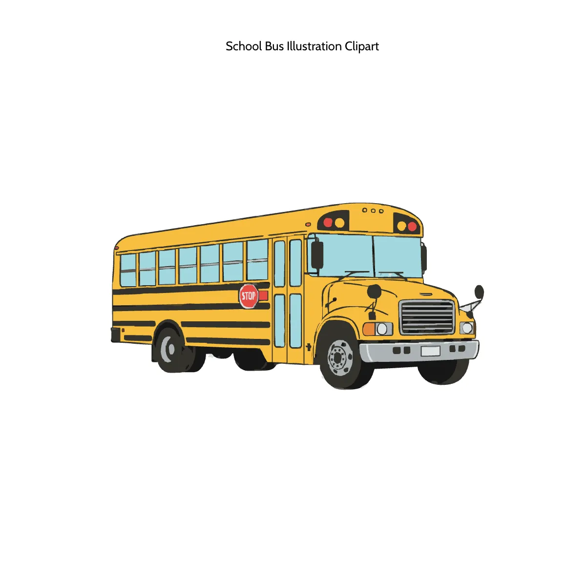 Free School Bus Illustration Clipart Template to Edit Online