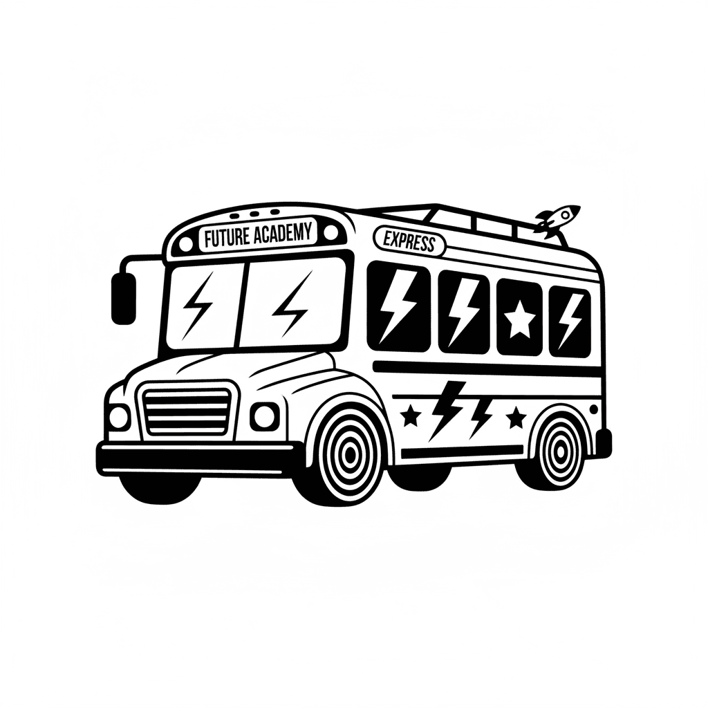 Free Black and White School Bus Clipart Template to Edit Online