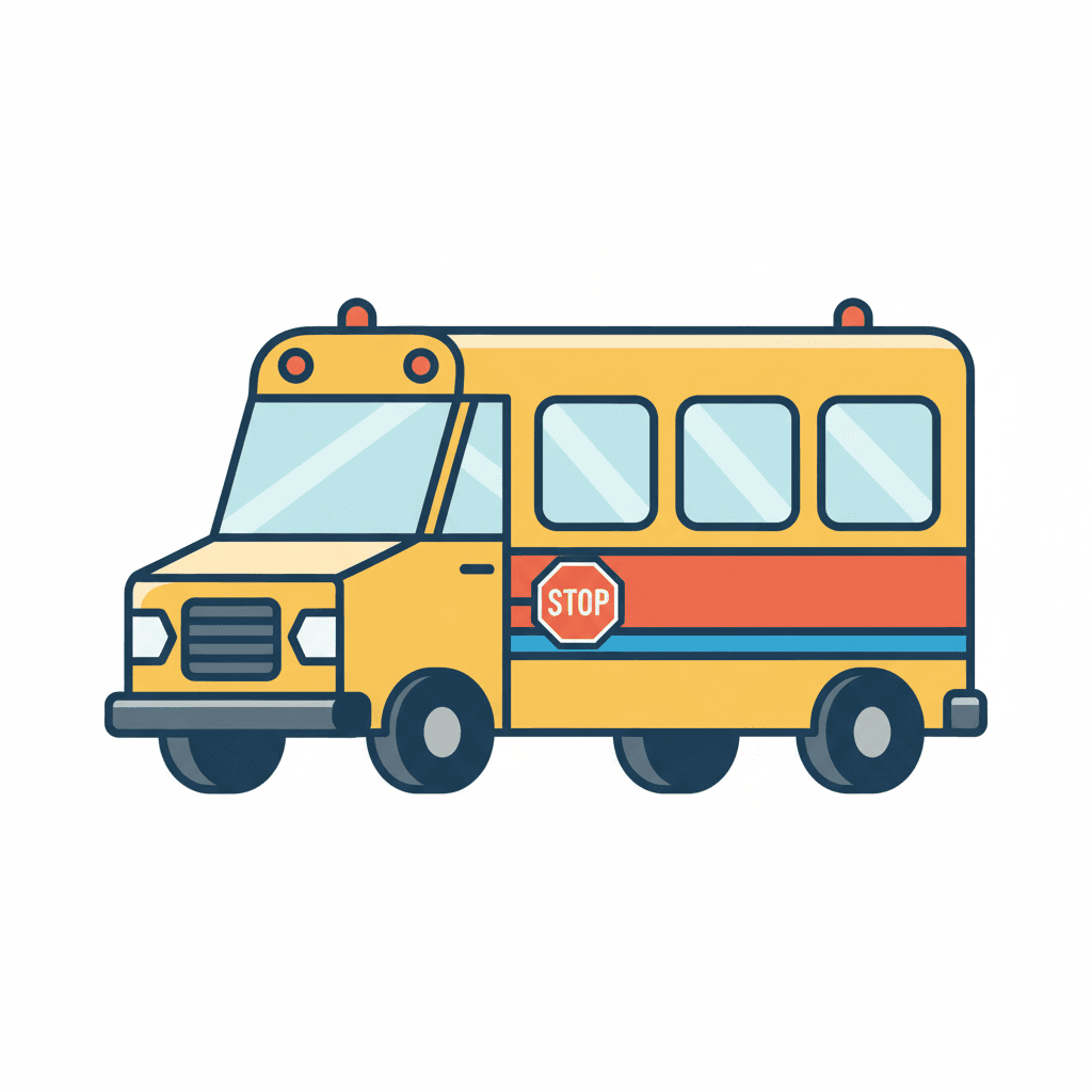 Free Flat Vector School Bus Clipart Template to Edit Online