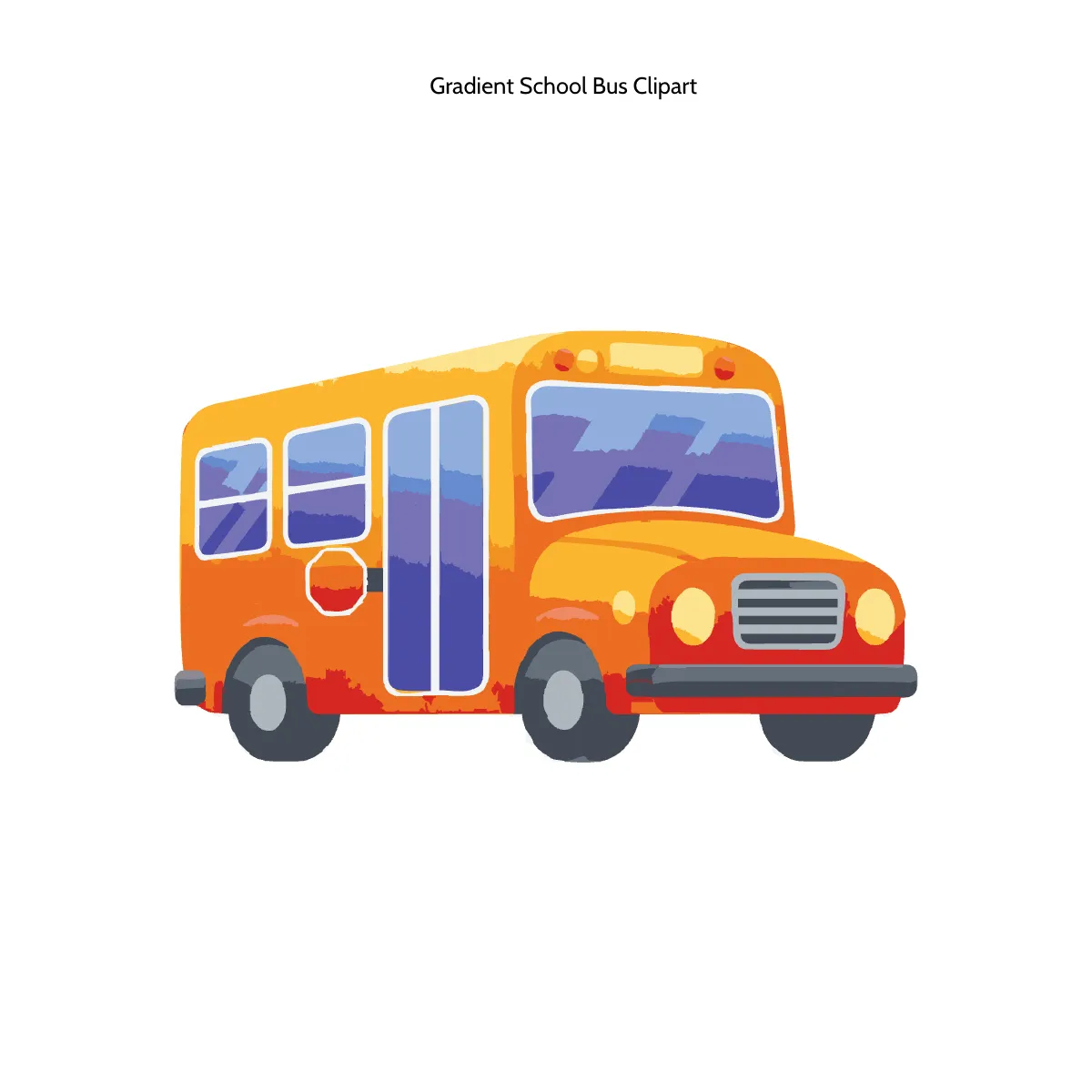 Free Gradient School Bus Clipart Template to Edit Online