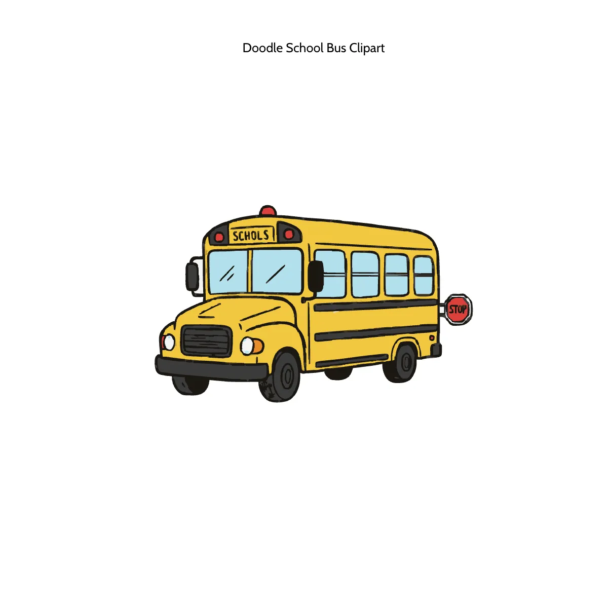 Free Doodle School Bus Clipart Template to Edit Online