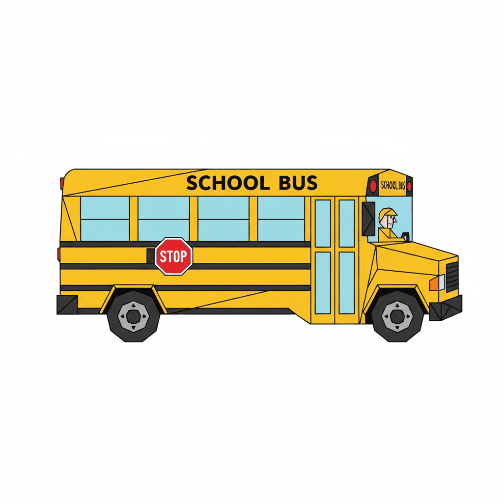 Free Polygonal School Bus Clipart Template to Edit Online