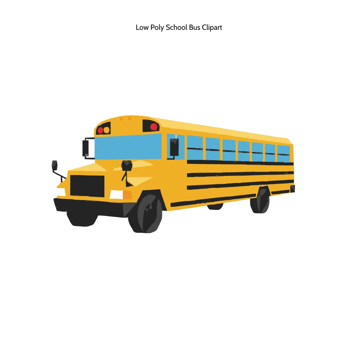 Free Low Poly School Bus Clipart Template to Edit Online