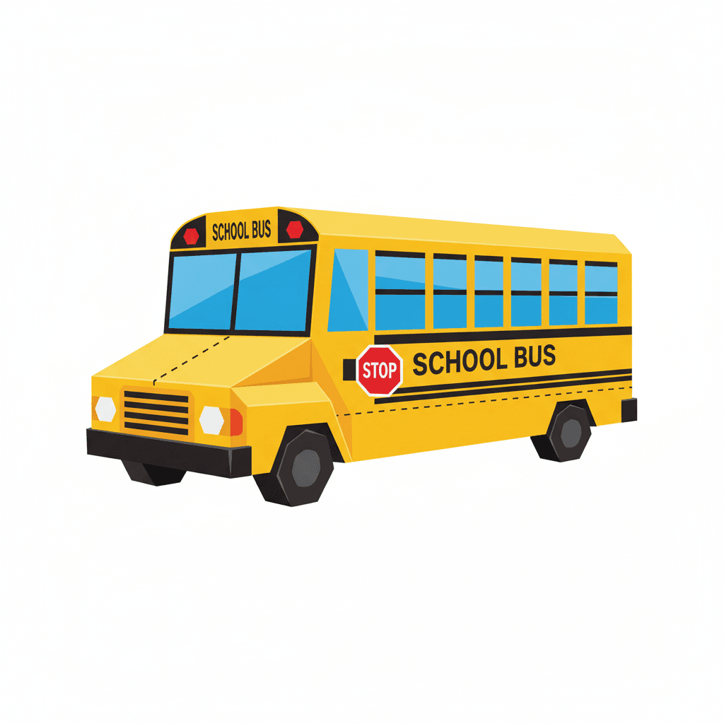 Free Origami School Bus Clipart Template to Edit Online