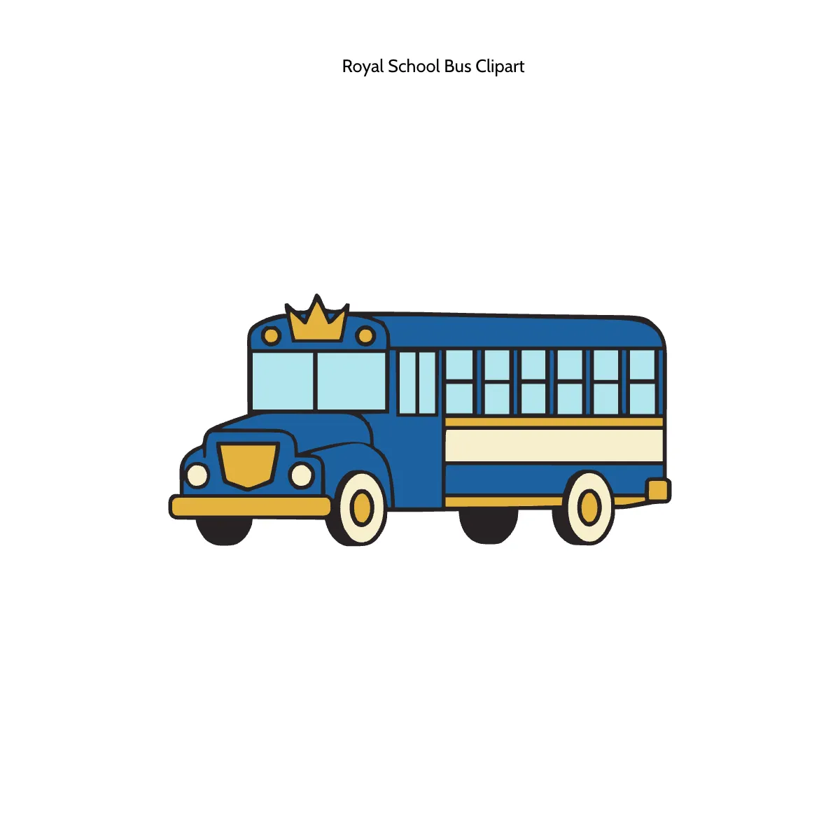 Free Royal School Bus Clipart Template to Edit Online