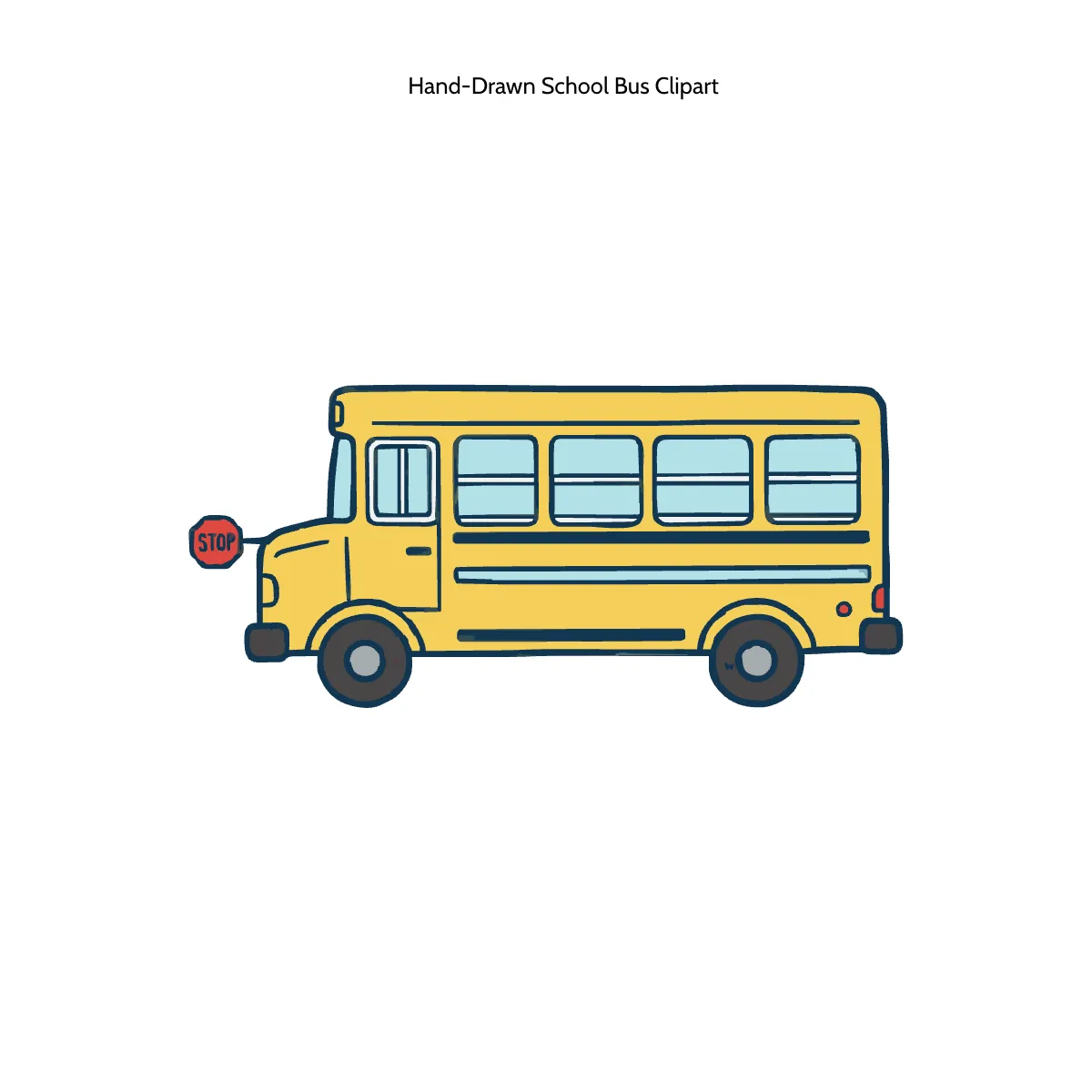 Free Hand-Drawn School Bus Clipart Template to Edit Online