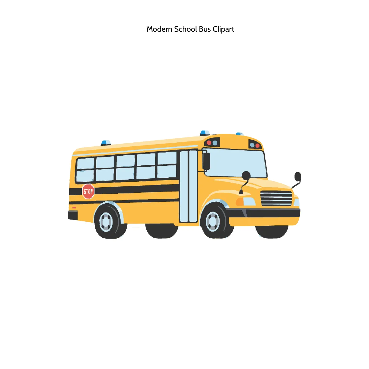 Free Modern School Bus Clipart Template to Edit Online