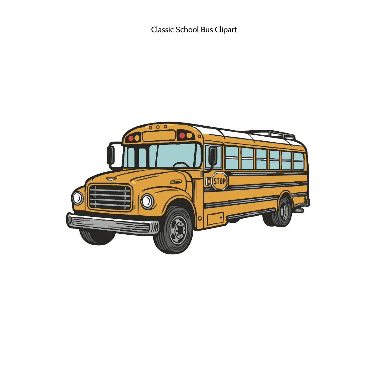 Free Classic School Bus Clipart Template to Edit Online