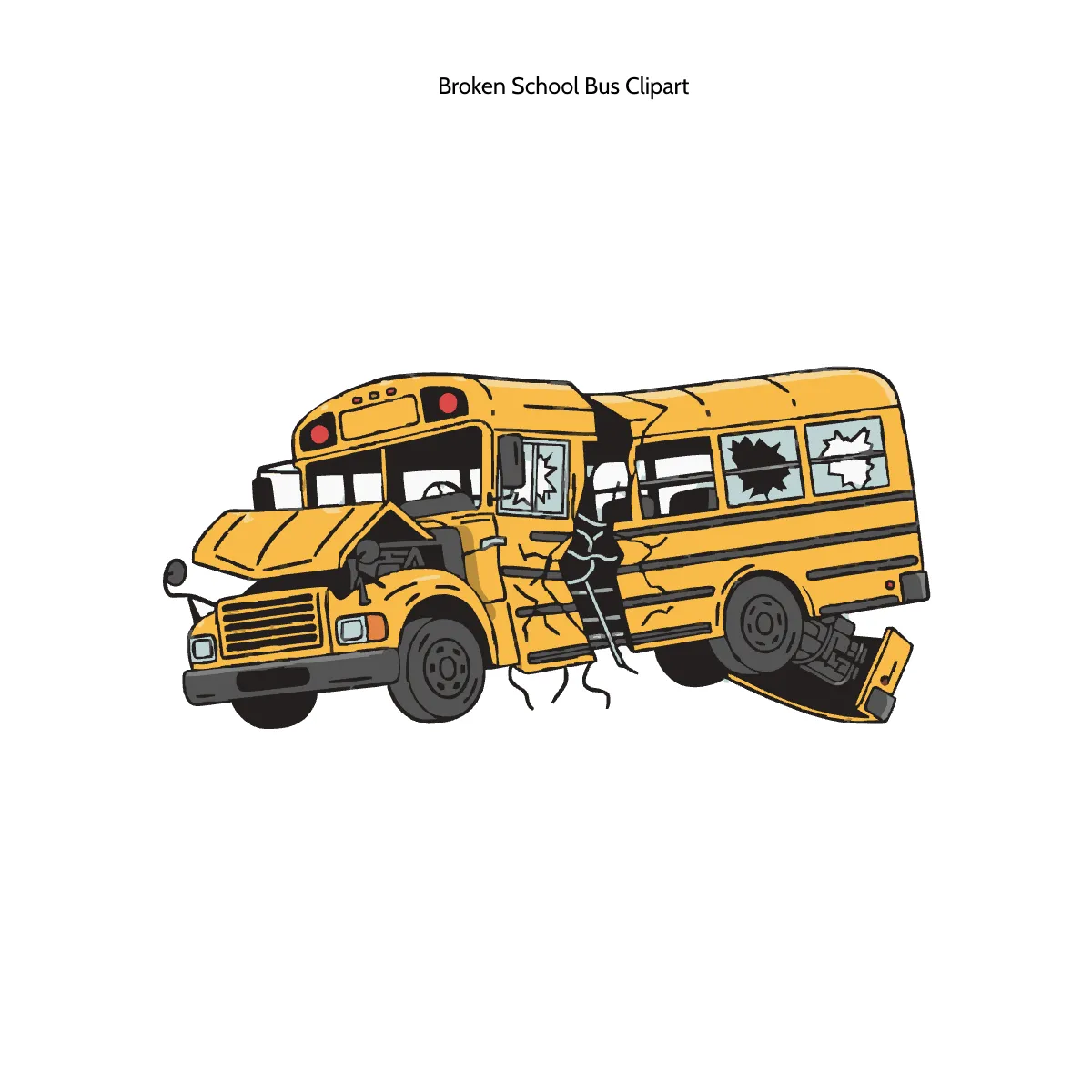 Broken School Bus Clipart