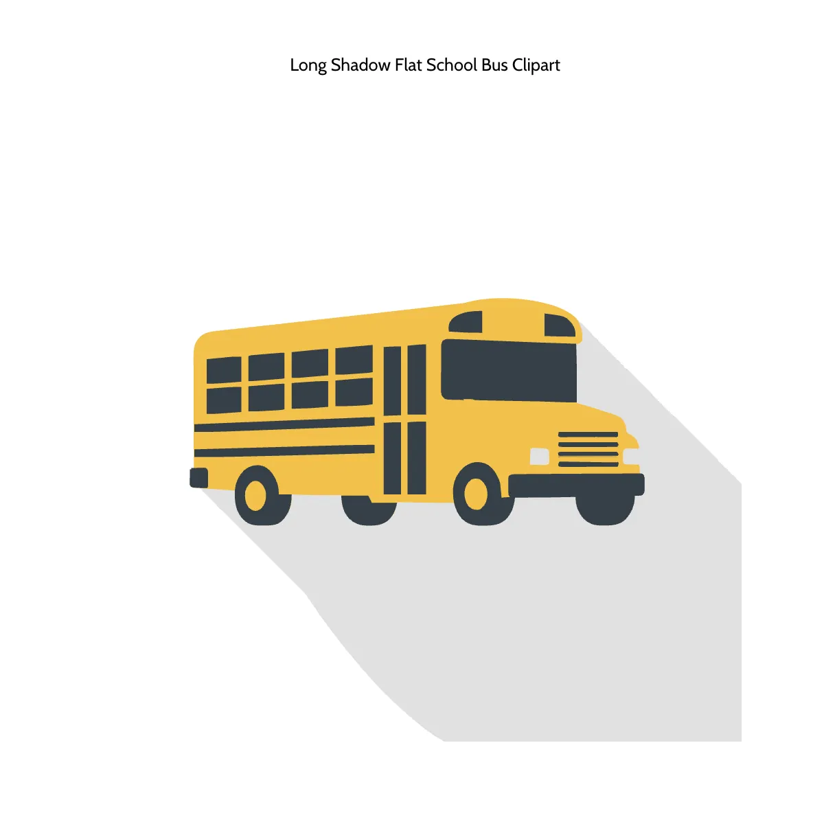 Free Long Shadow Flat School Bus Clipart Template to Edit Online