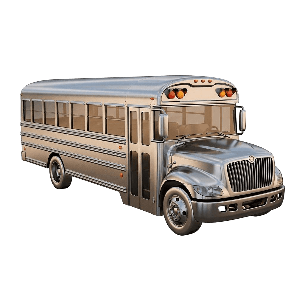 Free 3D Metallic School Bus Clipart Template to Edit Online