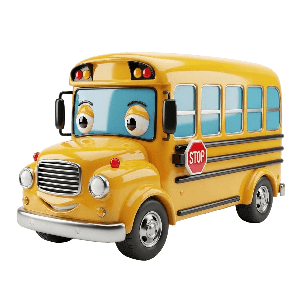Free 3D Glossy School Bus Clipart Template to Edit Online
