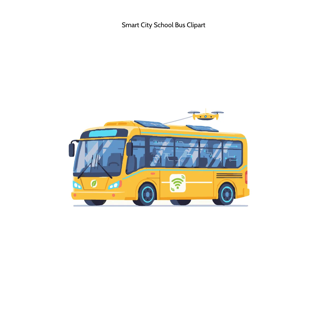 Free Smart City School Bus Clipart Template to Edit Online