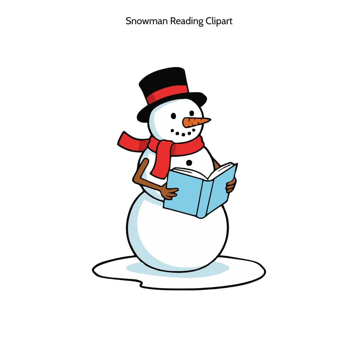 Free Snowman Reading 3D Clipart (PNG, SVG) to Edit Online