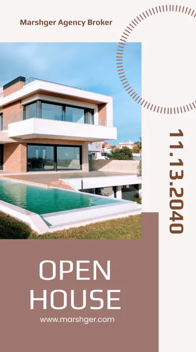 Free Open House Real Estate Instagram Story Template to Edit Online