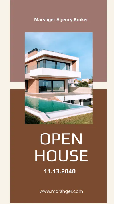 Free Open House Real Estate Instagram Story Template to Edit Online