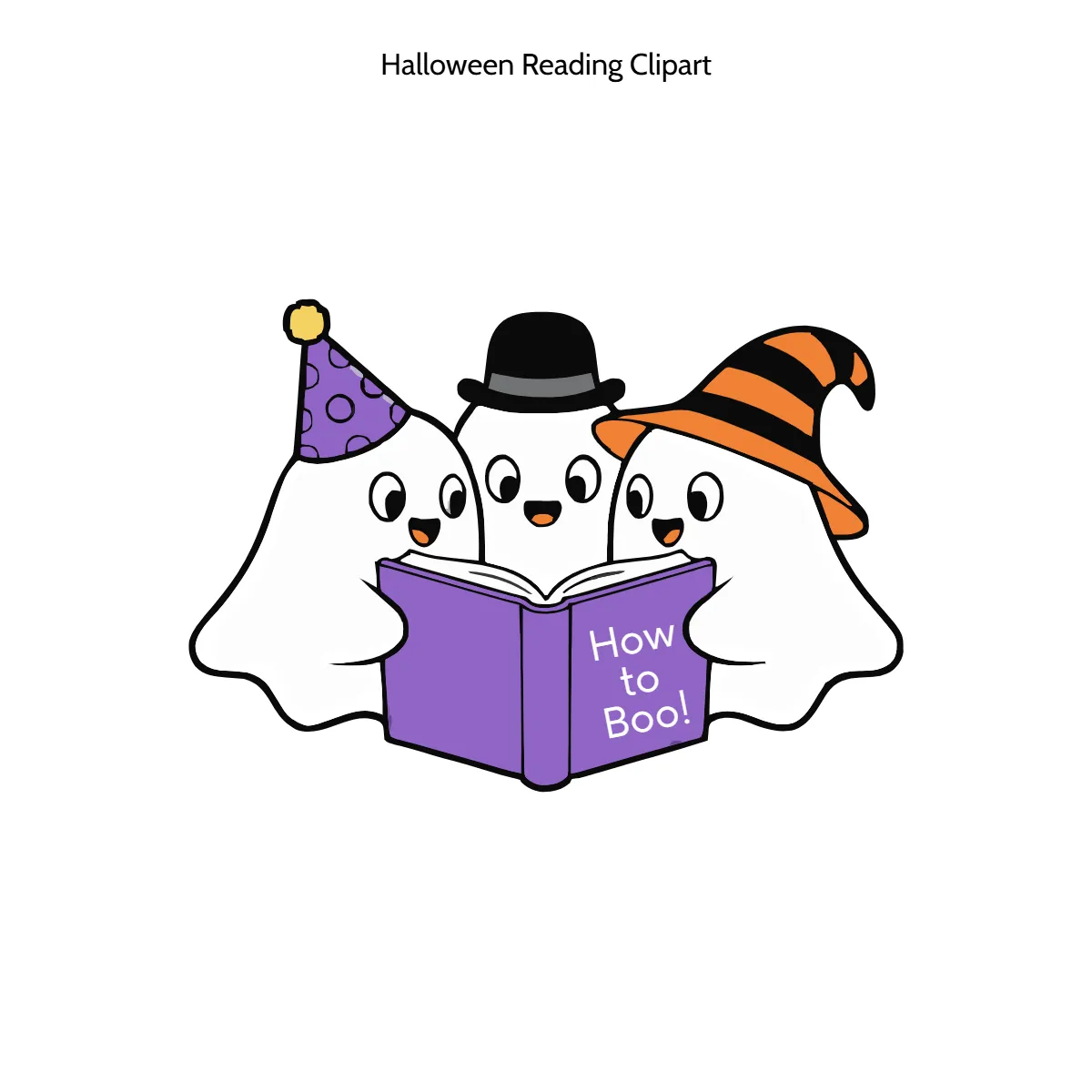 Free Halloween Reading 3D Clipart (PNG, SVG) to Edit Online