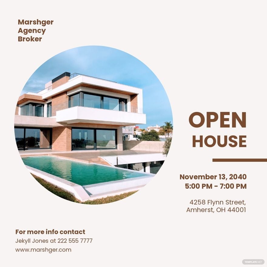 Open House Real Estate Linkedin Post Template