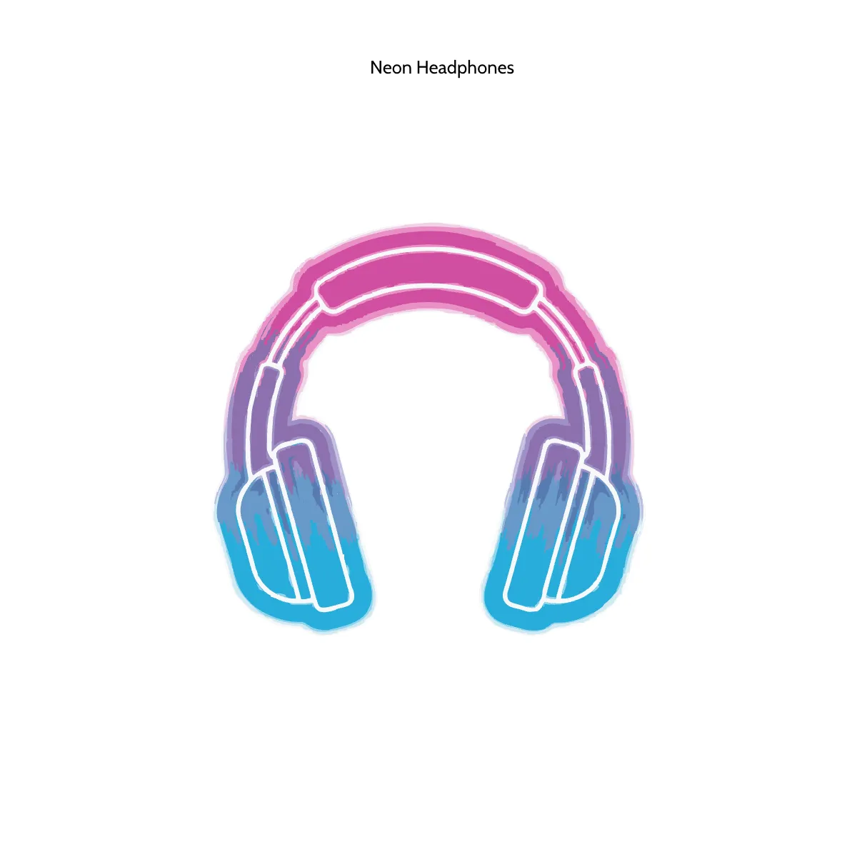 Free Neon Headphones Template to Edit Online