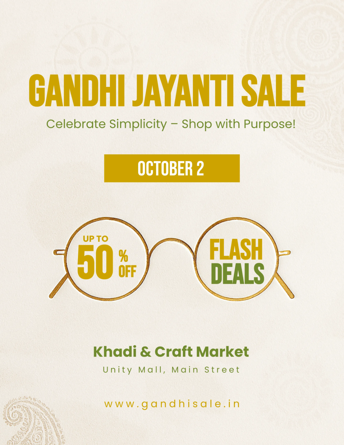 Free Gandhi Jayanti Sale Flyer Template to Edit Online
