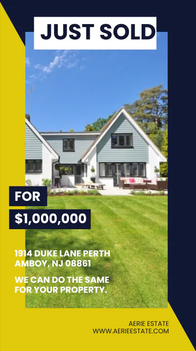 Free Just Sold Real Estate Instagram Story Template to Edit Online