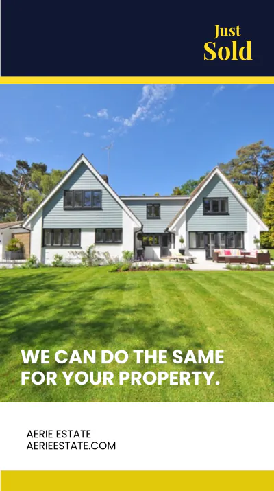 Free Just Sold Real Estate Instagram Story Template to Edit Online