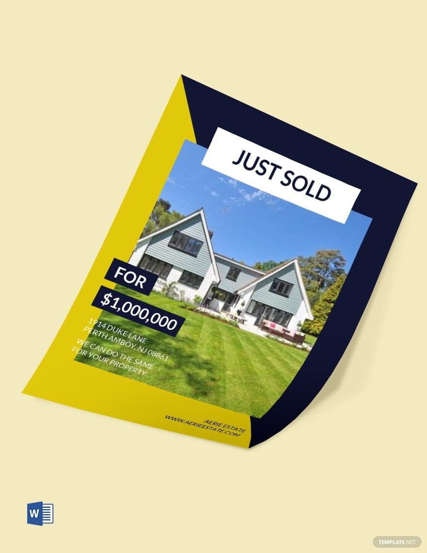 Free Just Sold Real Estate Flyer Template